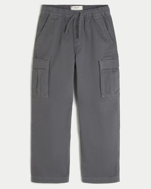 Hollister Gray Baggy Cargo Pants for men