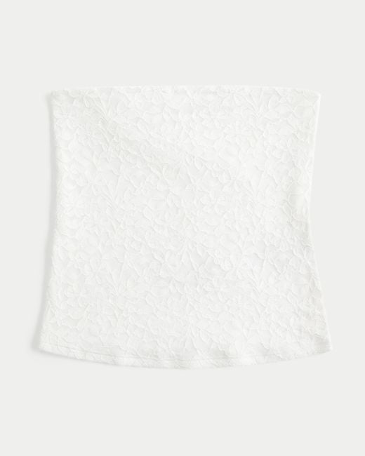 Hollister White All-over Lace Tube Top