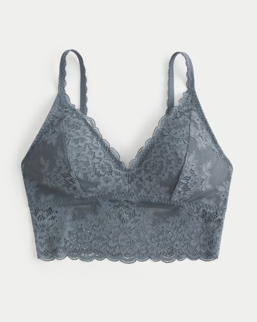 Hollister Blue Lace Longline Triangle Bralette
