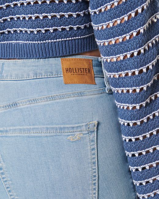 Hollister Blue Curvy High-rise Light Wash Flare Jeans