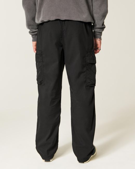 Hollister Black Baggy Cargo Track Pants for men