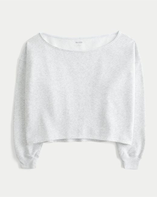 Hollister White Hollister Feel Good Easy Off-the-shoulder Sweatshirt