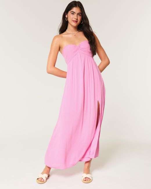 Hollister Pink – trägerloses midikleid