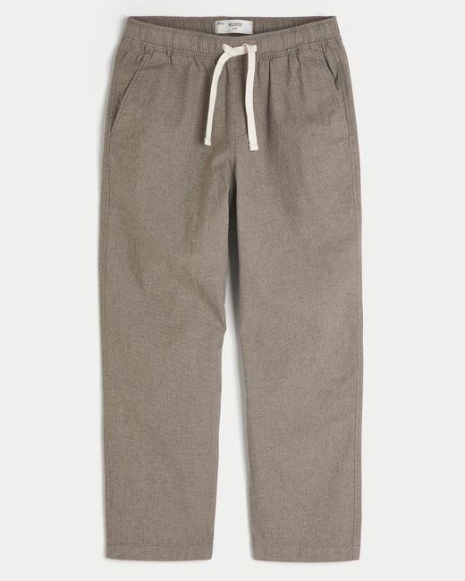 Hollister Gray Linen-blend Loose Pull-on Pants for men