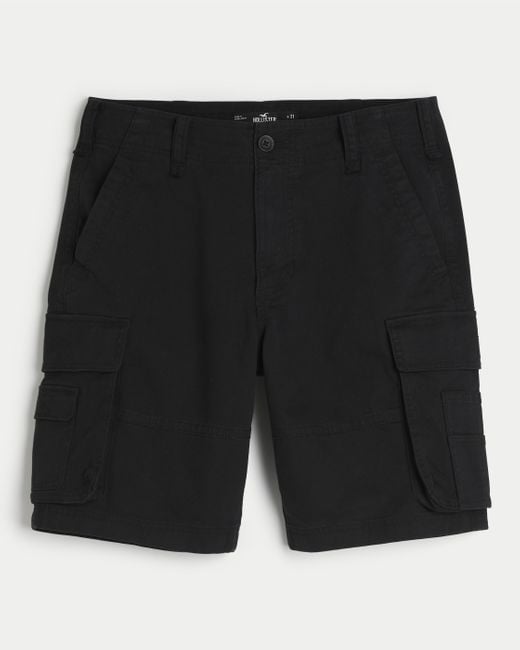 Hollister Black Cargo Shorts 10" for men