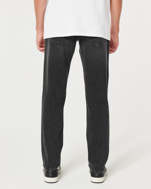 Hollister Markentypische Slim Straight Jeans in verblasstem Schwarz in Gray für Herren