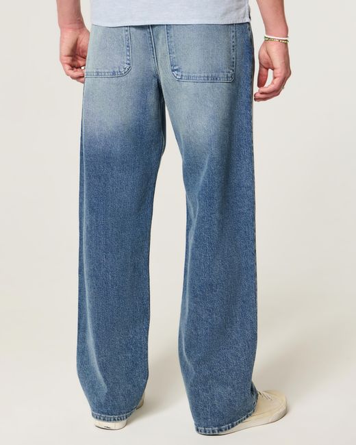 Hollister Blue Indigo Baggy Jeans for men