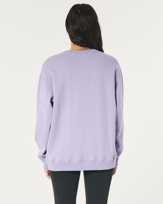 Hollister Purple Oversized Sweatshirt mit Rundhalsausschnitt