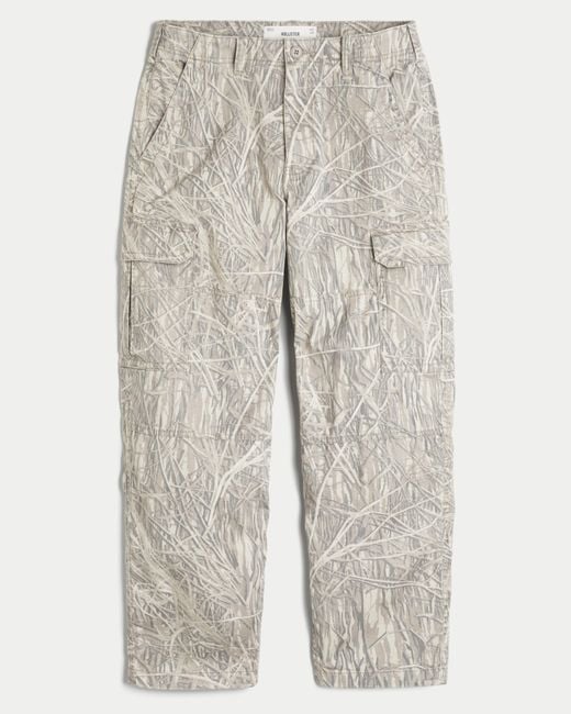 Hollister Baggy Skater-Cargohose mit Tarnmuster in White für Herren