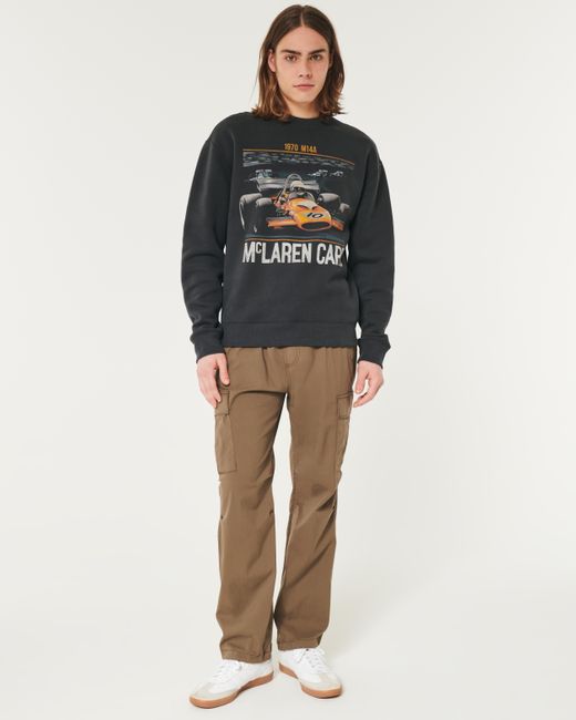 Hollister Sweatshirt mit McLaren-Grafik und Rundhalsausschnitt in Black für Herren