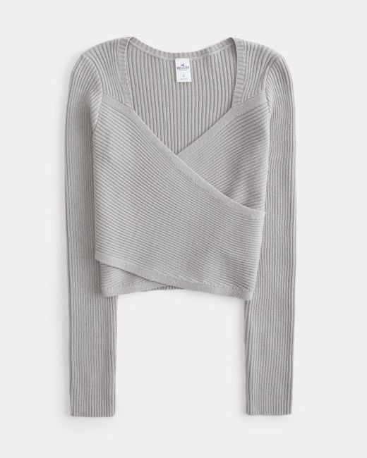 Hollister Gray Cozy Wrap Sweater