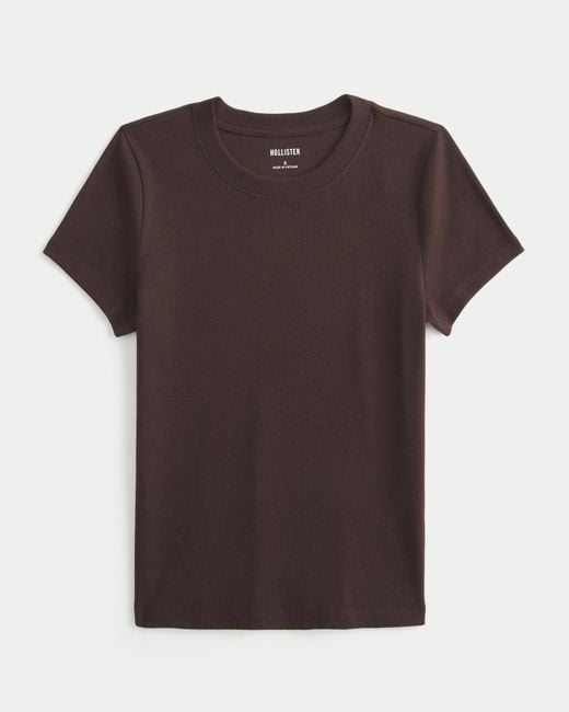Hollister Brown Baby Tee mit Rundhalsausschnitt