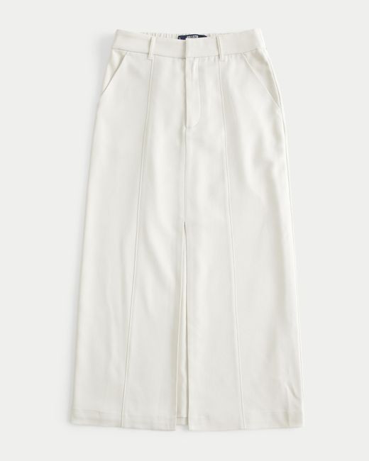 Hollister White Tailored Maxi Skirt