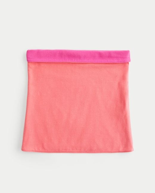 Hollister Pink Reversible Foldover Tube Top