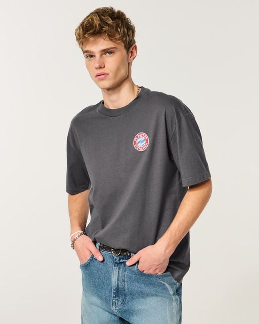 Hollister Gray Fc Bayern München Graphic Tee for men