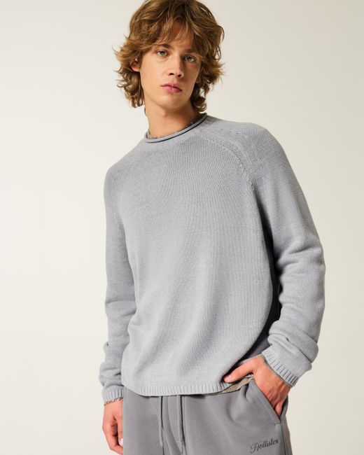 Hollister Gray Boxy Roll-neck Crew Sweater for men