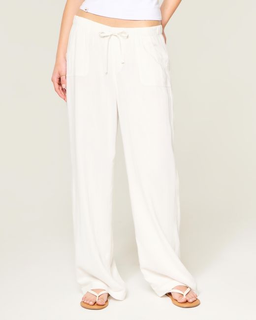 Hollister White Pull-on Baggy Pants