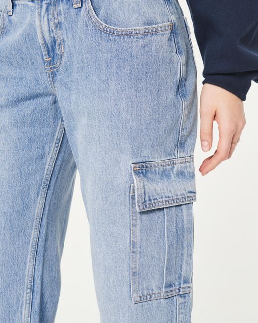 Hollister Low-Rise Light Wash Super Baggy Jeans