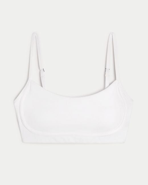 Hollister White Gilly Hicks Active Recharge Tipped Under-bust Sports Bra