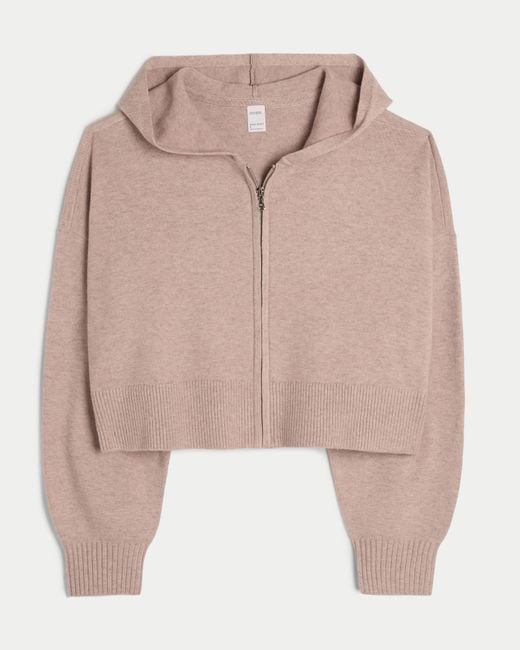 Hollister Natural Gilly Hicks Sweater-knit Zip-up Hoodie
