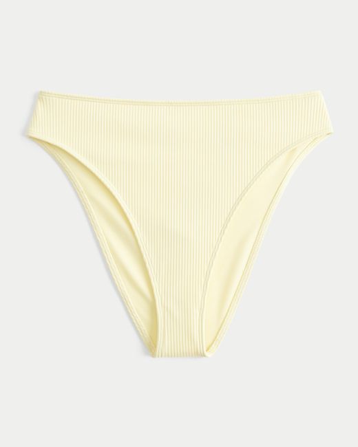 Hollister Yellow Curvy High-leg High-waist Ribbed Cheeky Bikini Bottom
