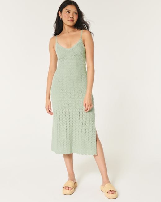 hollister crochet midi dress Women's Long-Sleeve Crochet-Style Mini Dress | Women's Clearance