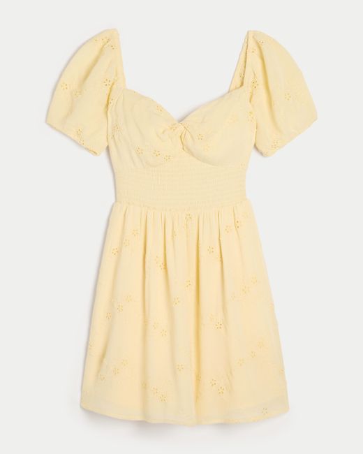 Hollister Yellow Skort-Kleid mit Twist-Element auf der Brust und Schnürung am Rücken