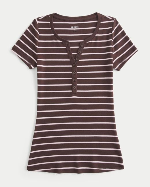 Hollister Multicolor Kurzärmliges Henley