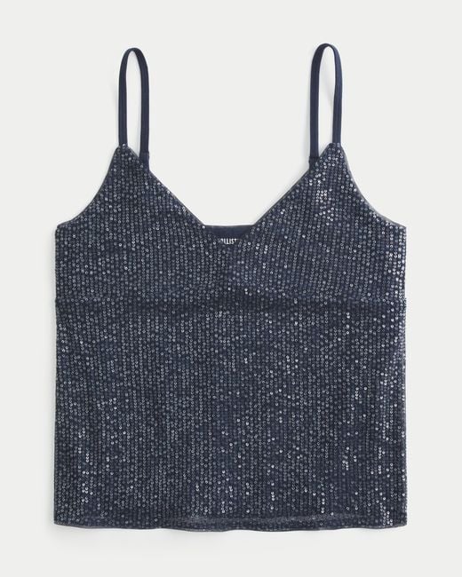 Hollister Blue Easy Shine Babydoll Top