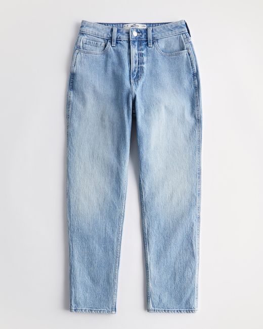 Hollister Curvy High-rise Medium Wash Mom Jeans in Blue | Lyst UK