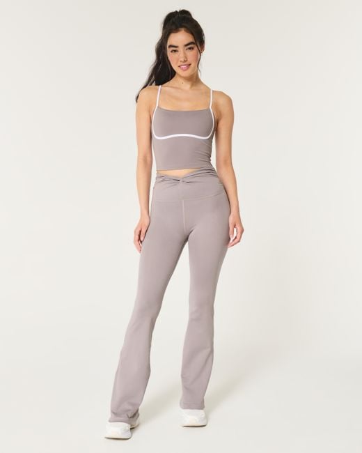 Hollister Gray Gilly Hicks Active Recharge Twist-front Flare Leggings