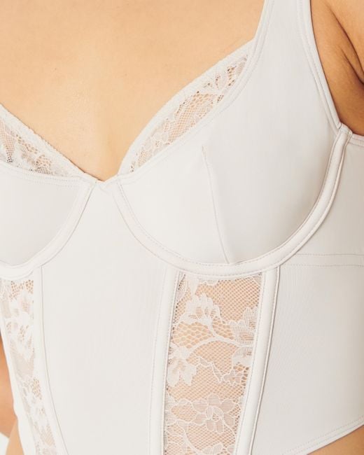 Hollister White Gilly Hicks Micro-modal + Lace Bustier