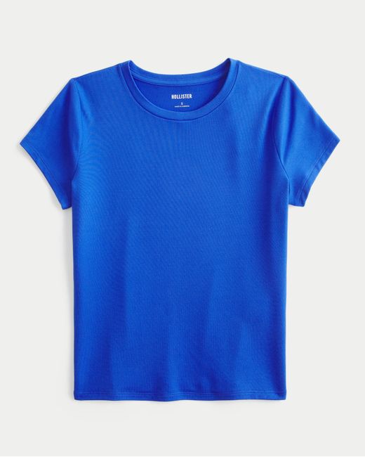 Hollister Blue Seamless Fabric Crew Baby Tee