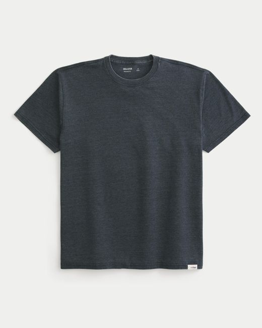 Hollister Black Relaxed Washed Crew T-shirt for men