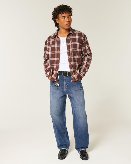 Hollister Blue Dark Wash Skater Baggy Jeans for men