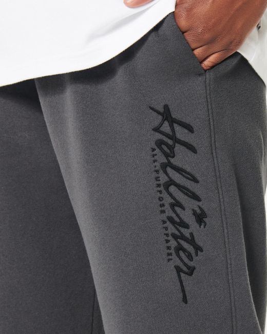 Hollister Fleece-Jogger mit Logografik in Gray für Herren