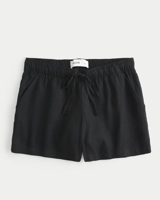 Hollister Hollister Ella Linen Blend Pull on Shorts in Black Lyst UK