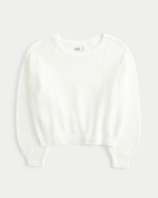 Hollister White Easy Crew Sweater