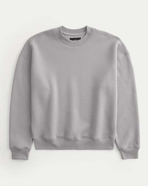 Hollister Kastiges Sweatshirt mit Rundhalsausschnitt in Gray für Herren