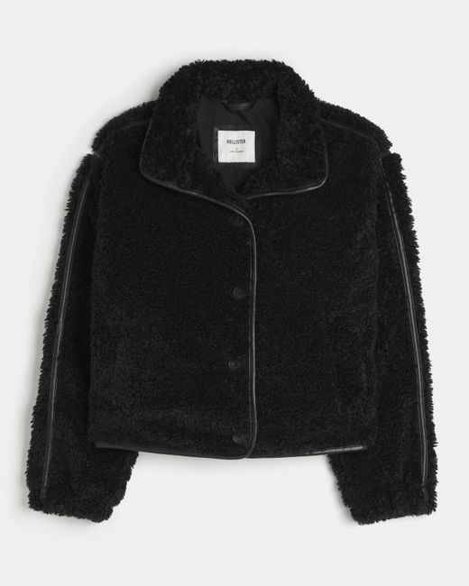 Hollister Black Sherpa Jacket