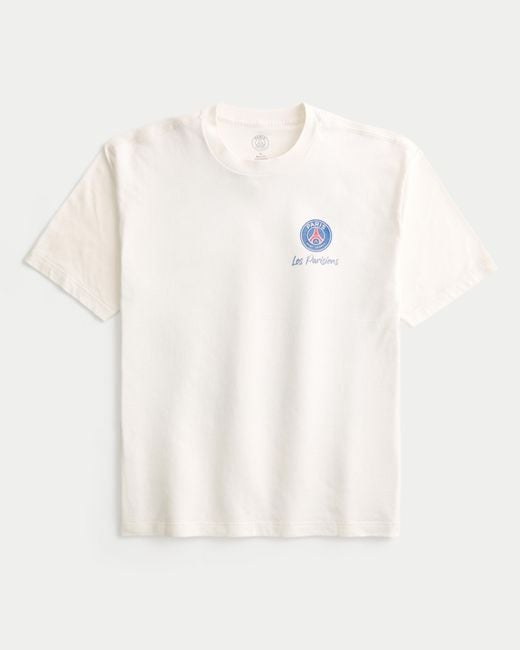 Hollister Blue Boxy Paris Saint-germain F.c. Graphic Tee for men