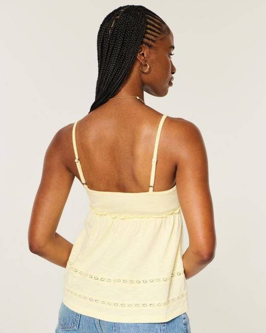 Hollister Yellow Tie-front Babydoll Top