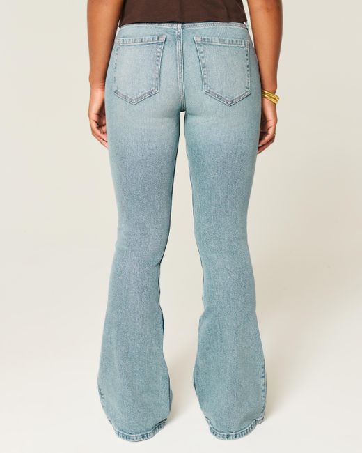 Hollister Blue Curvy High-rise Medium Wash Flare Jeans