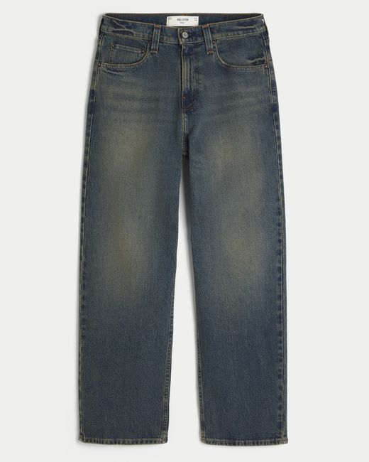 Hollister Blue Dark Wash Baggy Jeans for men