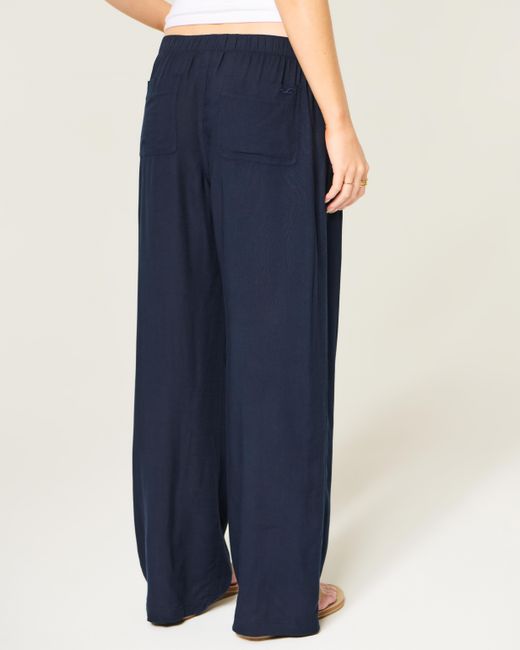 Hollister Blue Pull-on Slub Pants