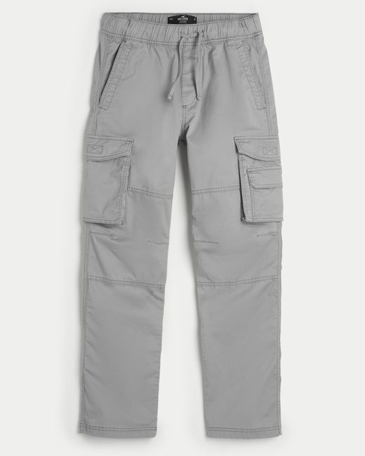 Hollister Gray Slim Straight Cargo Pants for men