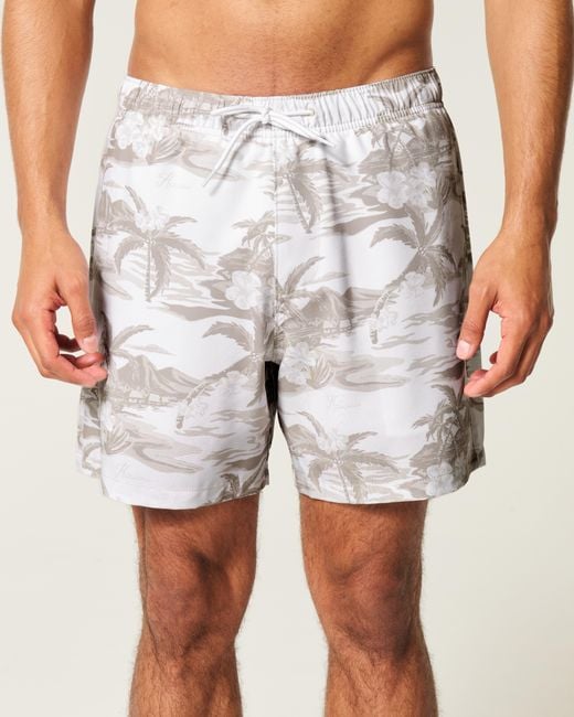 Hollister Multicolor Mid-thigh Swim Trunks for men