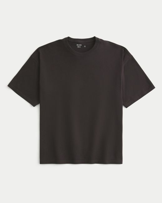 Hollister Black Baggy Cotton Crew T-shirt for men