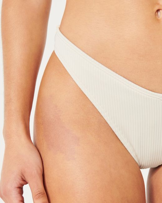 Hollister Natural Ribbed V-front High-leg Cheekiest Bikini Bottom