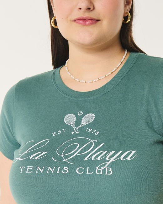 Hollister Green La Playa Tennis Club Graphic Baby Tee
